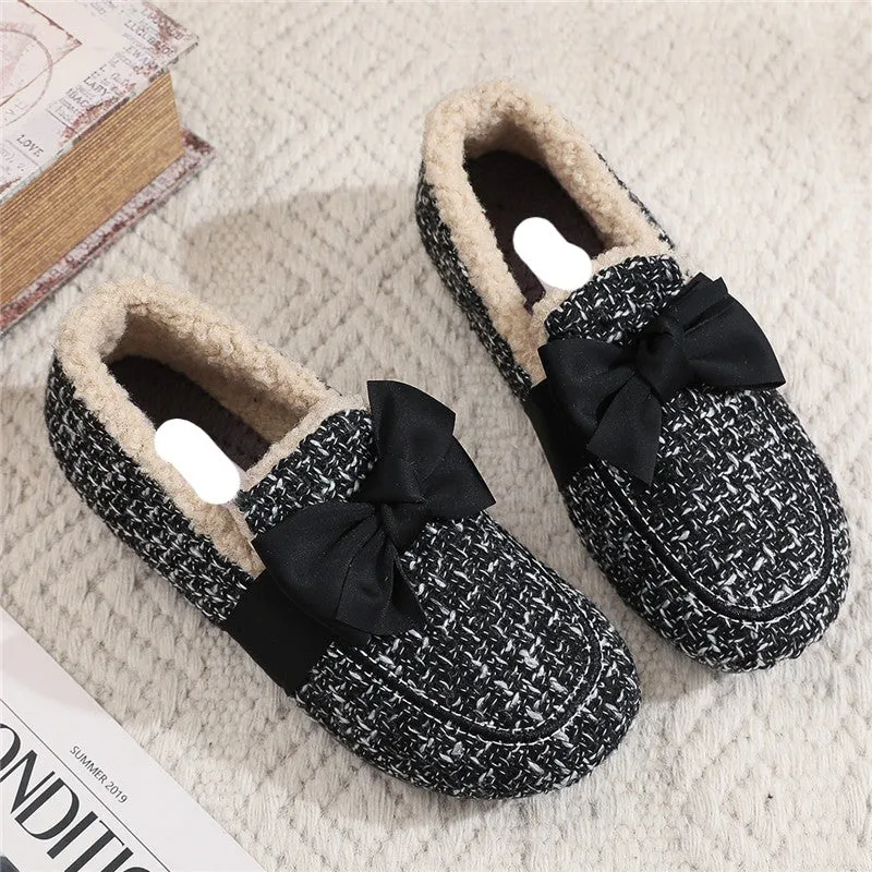 Owlkay Winter Fashionable Fleece-Lined Warm Furry Shoes