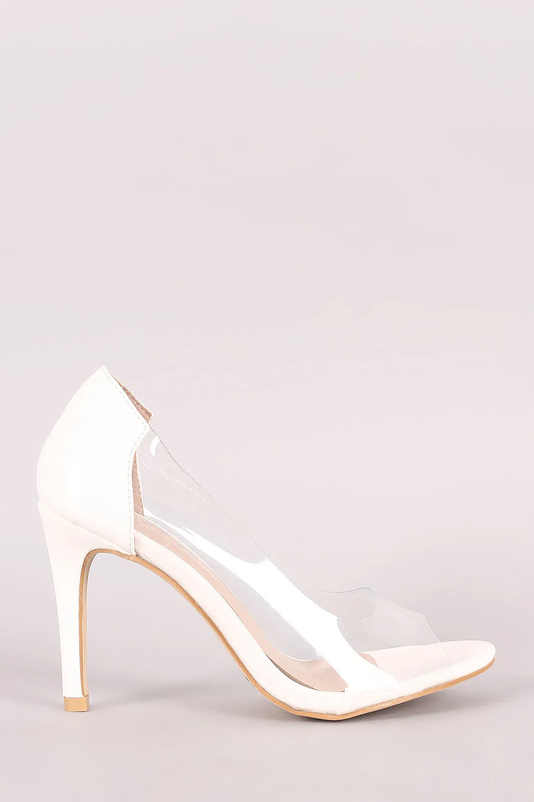 Peep Toe Lucite Stiletto Pump