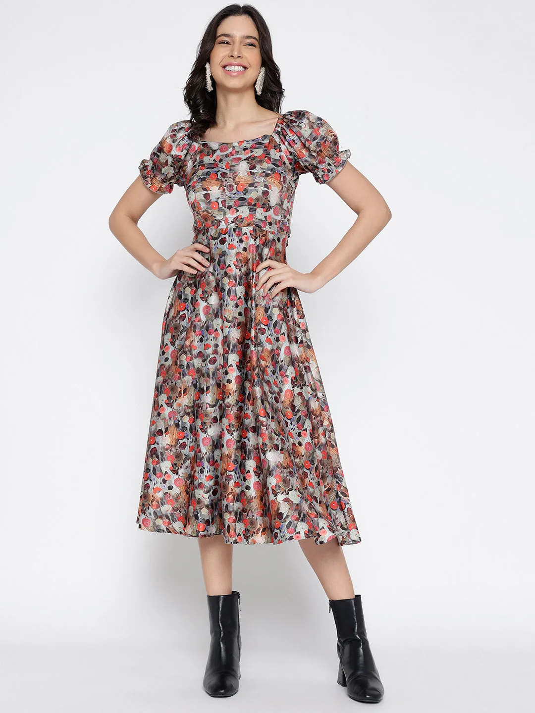 Pure Puffs Midi Dress