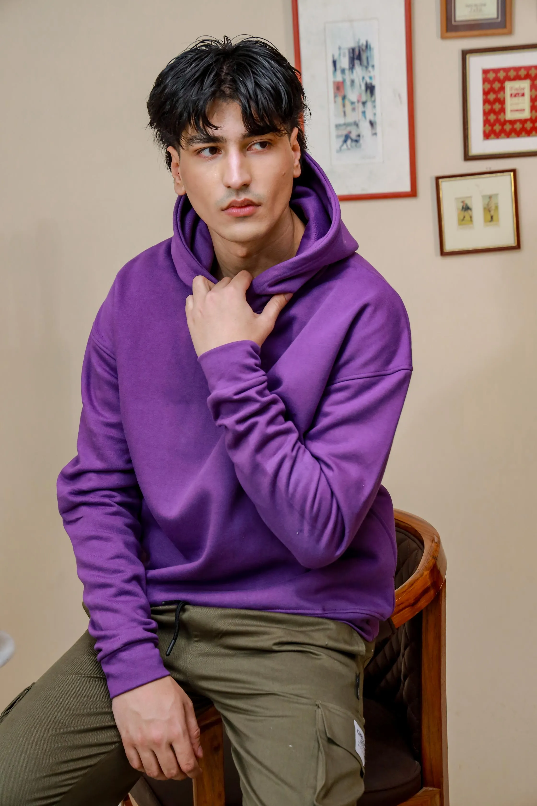 PURPLE HEAVY WEIGHT OVERSIZED HOODIE