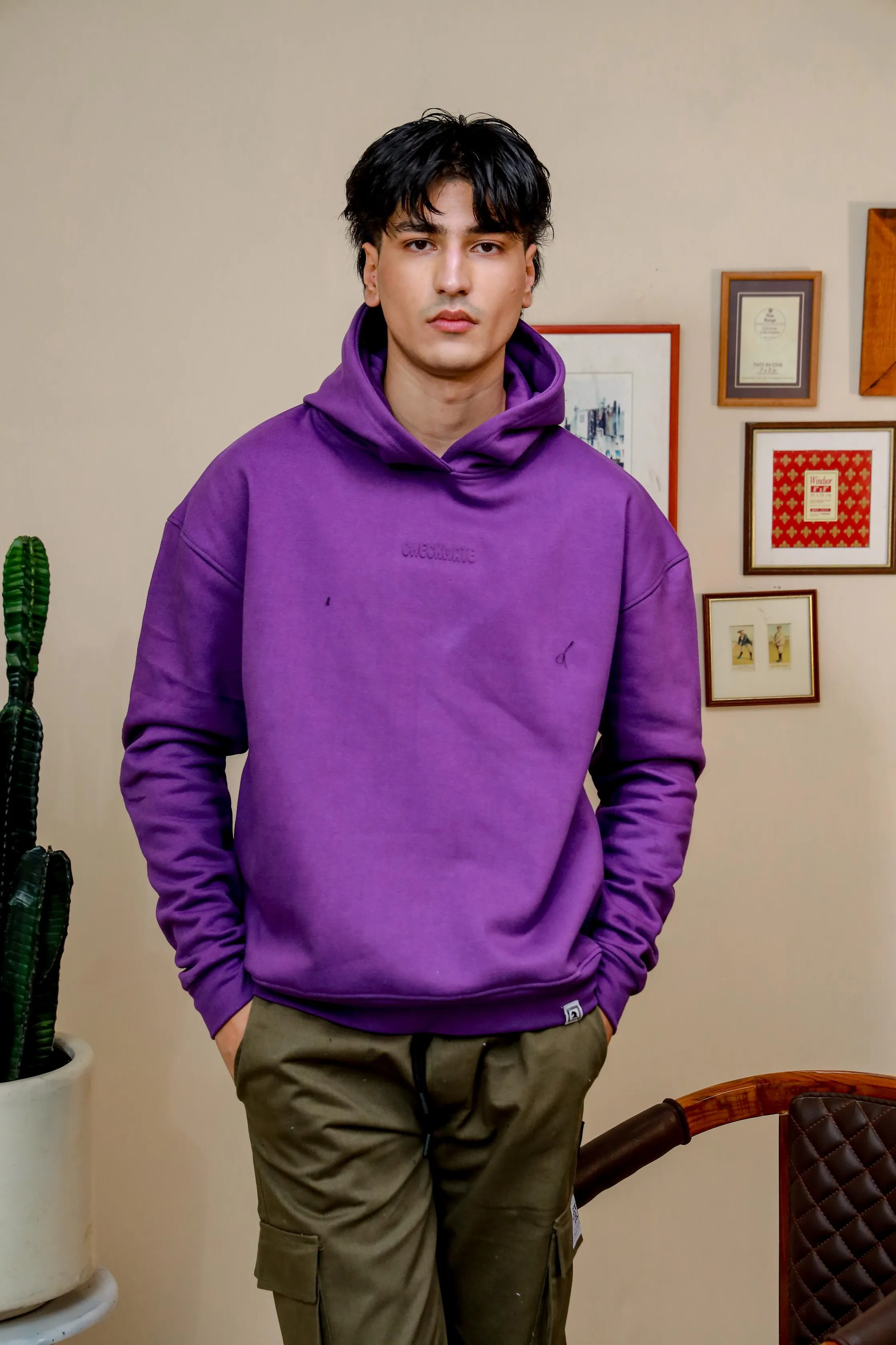 PURPLE HEAVY WEIGHT OVERSIZED HOODIE