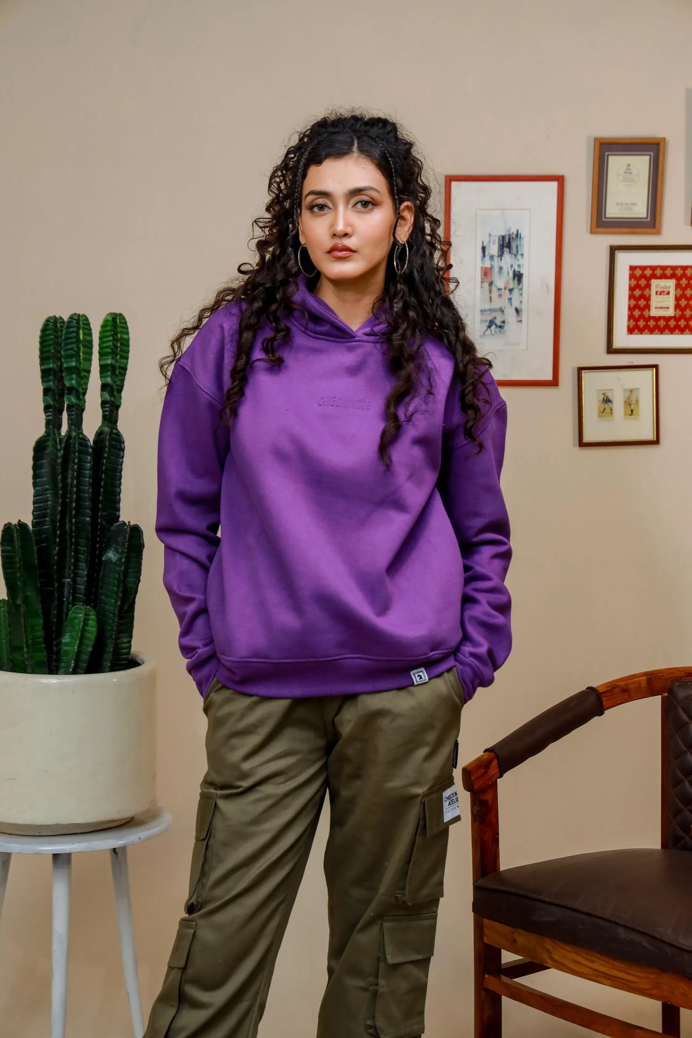 PURPLE HEAVY WEIGHT OVERSIZED HOODIE