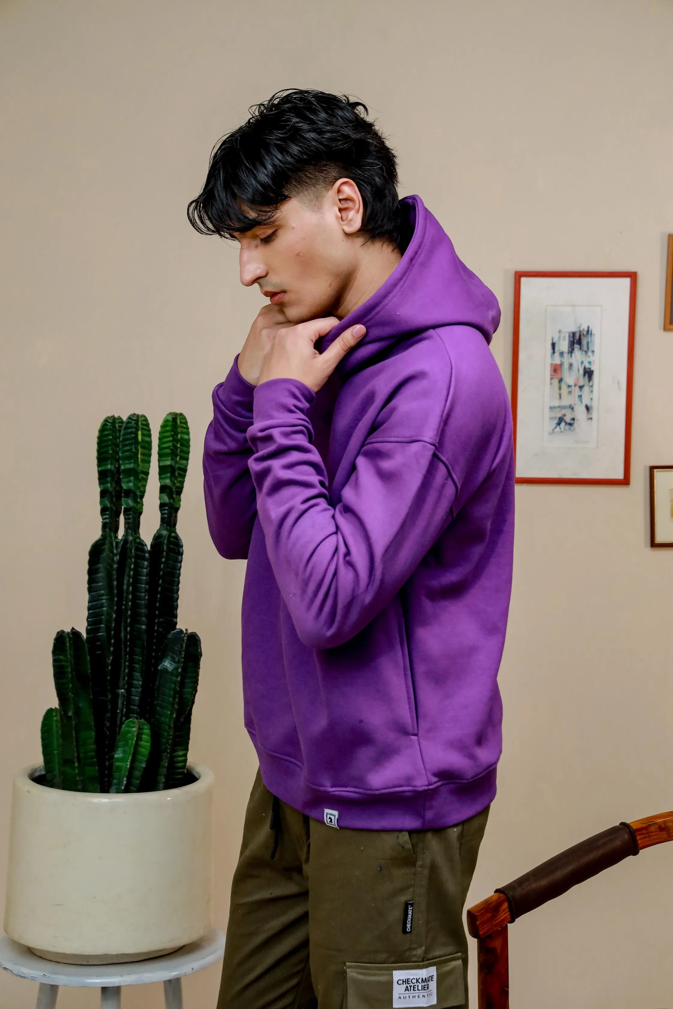 PURPLE HEAVY WEIGHT OVERSIZED HOODIE