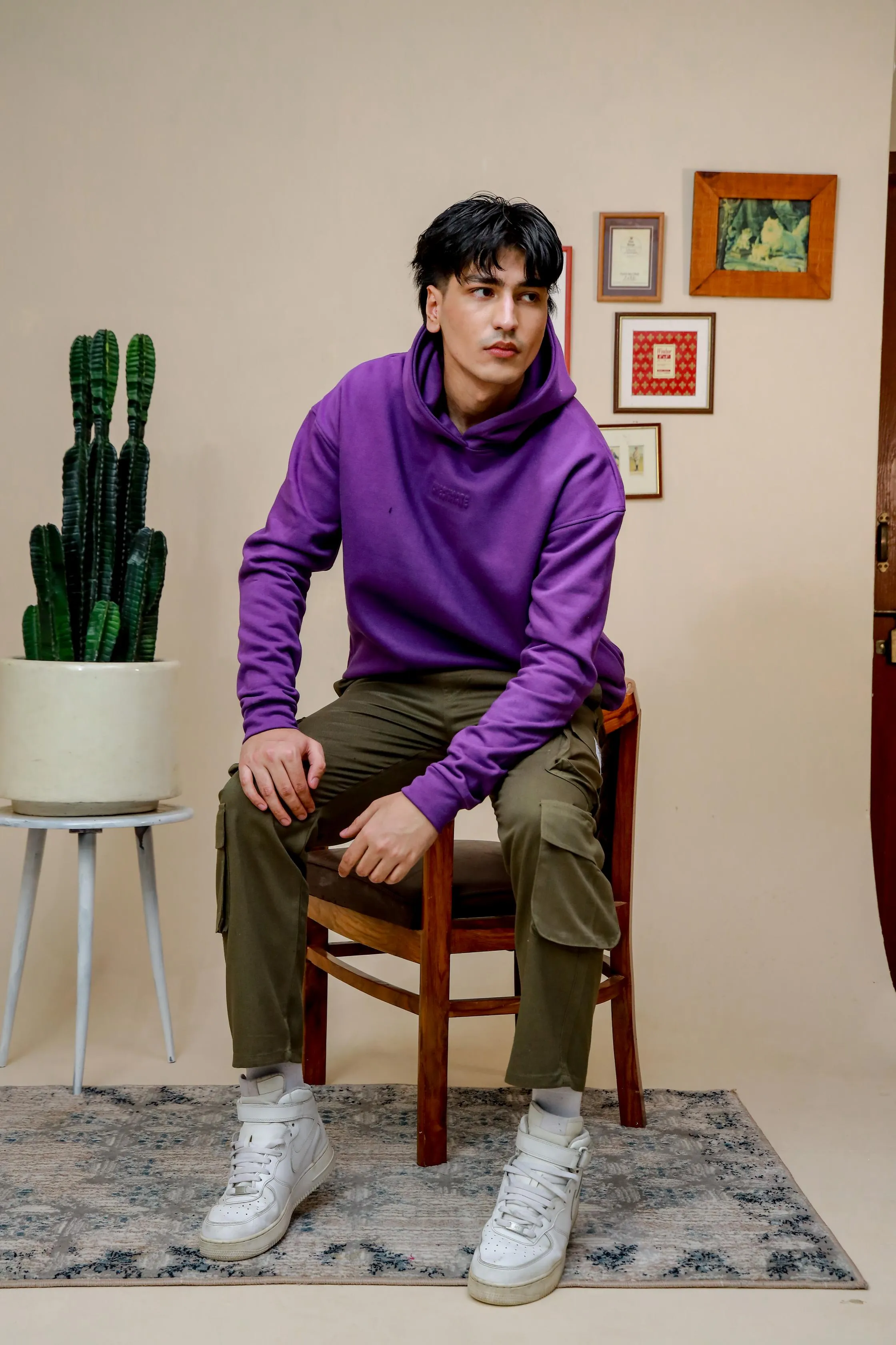 PURPLE HEAVY WEIGHT OVERSIZED HOODIE