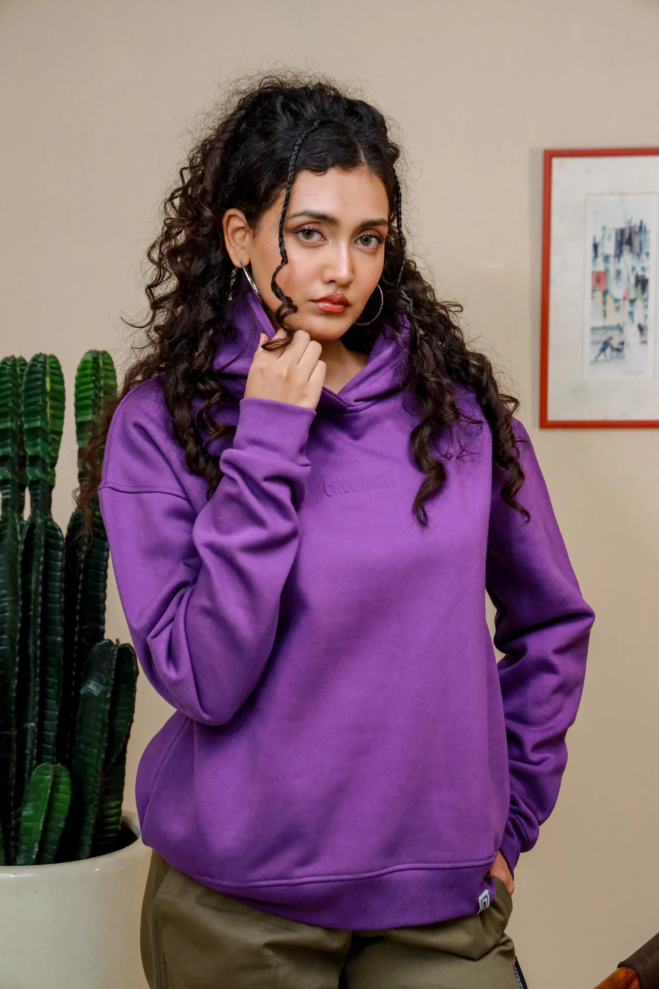 PURPLE HEAVY WEIGHT OVERSIZED HOODIE