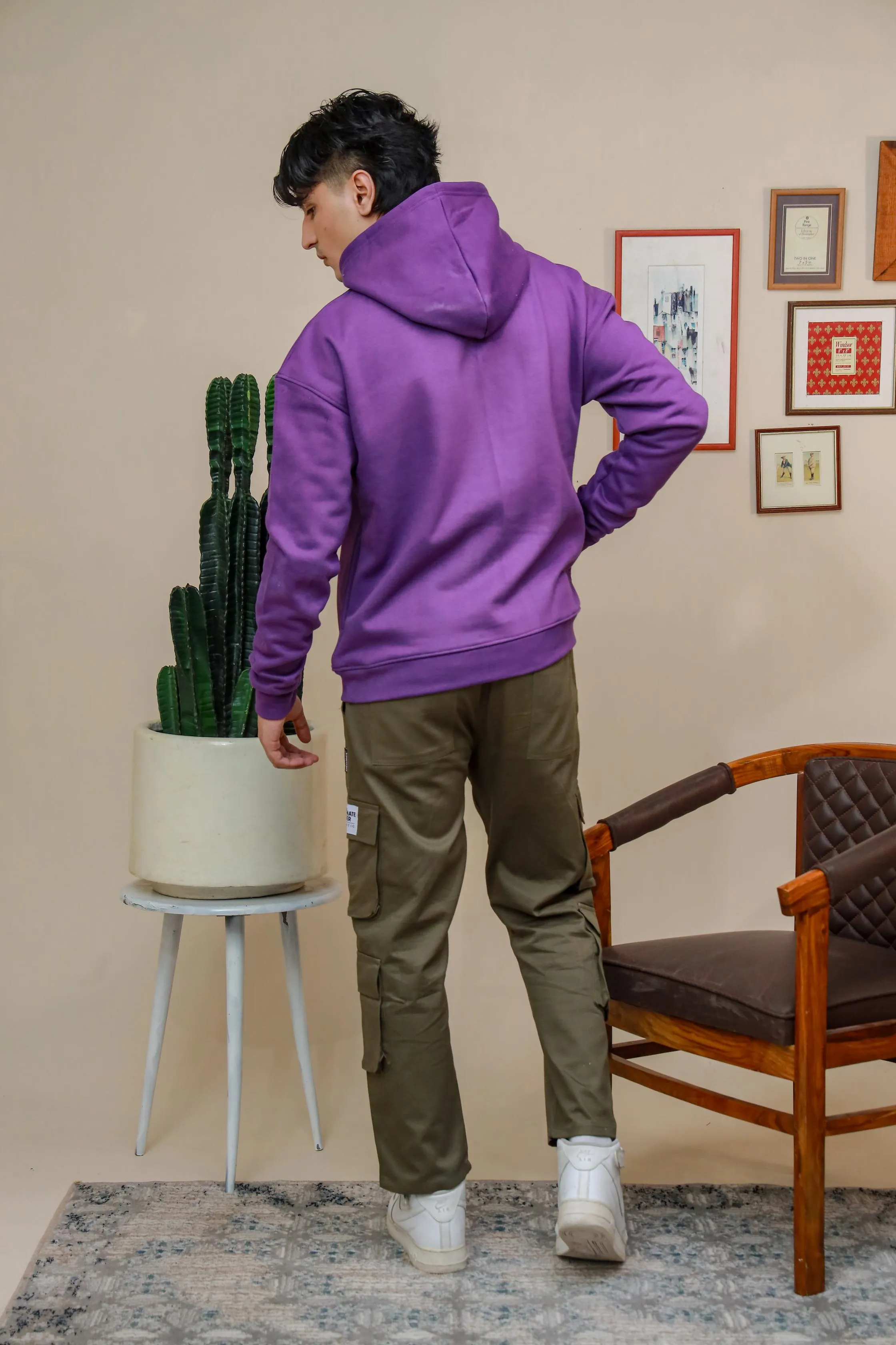 PURPLE HEAVY WEIGHT OVERSIZED HOODIE