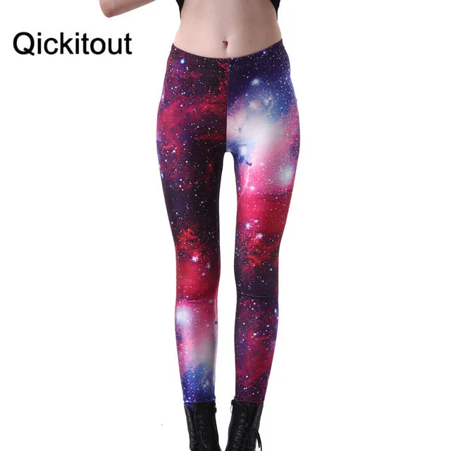 Qickitout Leggings 2016 Women AURORA SKYE HEX COLOUR Rainbow Cloud Black Green Muscle Mermaid Leggings Plus Size Drop SHIPPING