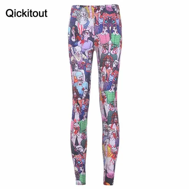 Qickitout Leggings 2016 Women AURORA SKYE HEX COLOUR Rainbow Cloud Black Green Muscle Mermaid Leggings Plus Size Drop SHIPPING