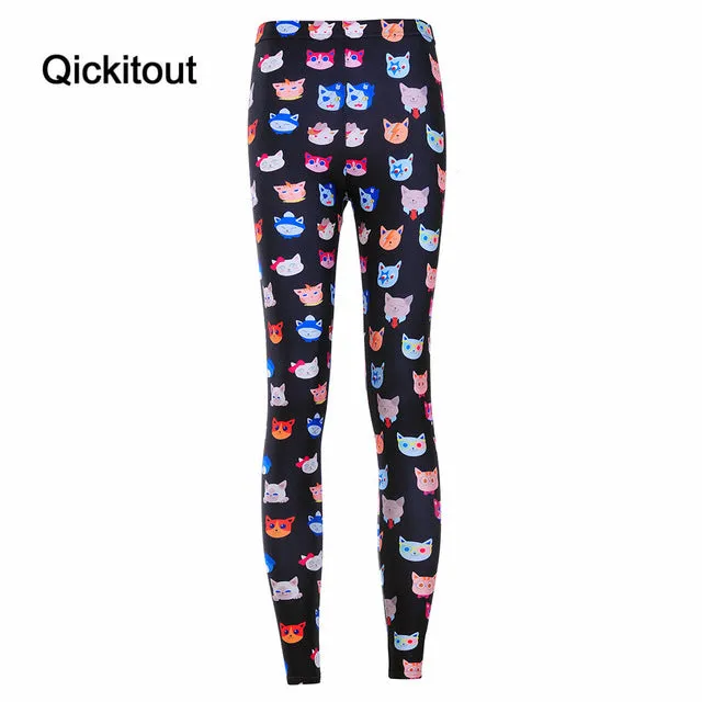 Qickitout Leggings 2016 Women AURORA SKYE HEX COLOUR Rainbow Cloud Black Green Muscle Mermaid Leggings Plus Size Drop SHIPPING