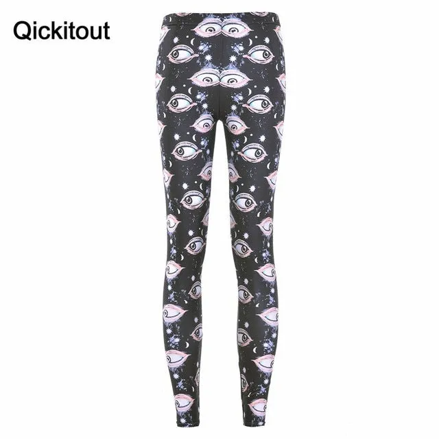 Qickitout Leggings 2016 Women AURORA SKYE HEX COLOUR Rainbow Cloud Black Green Muscle Mermaid Leggings Plus Size Drop SHIPPING