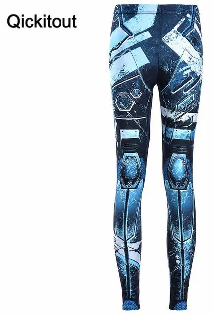 Qickitout Leggings Hot Fashion Women Space print Pants Galaxy Leggings Black Milk Leggings Newspaper Snow White Leggings