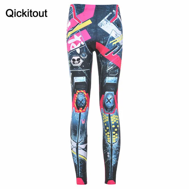 Qickitout Leggings Hot Fashion Women Space print Pants Galaxy Leggings Black Milk Leggings Newspaper Snow White Leggings