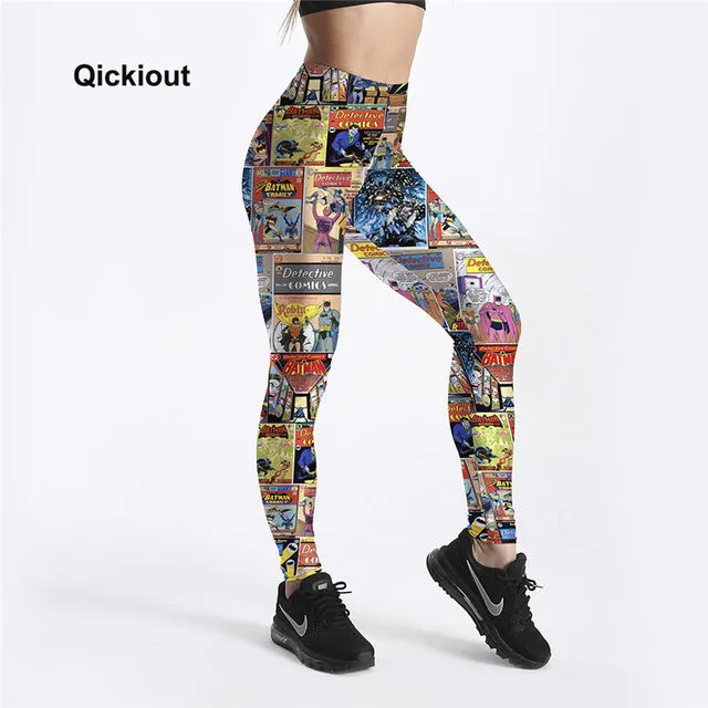 Qickitout Leggings Women's workout leggings Princess beauty and beast queen Black skull Pants PUSh Up fitness clothing Big Size