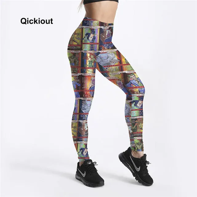 Qickitout Leggings Women's workout leggings Princess beauty and beast queen Black skull Pants PUSh Up fitness clothing Big Size