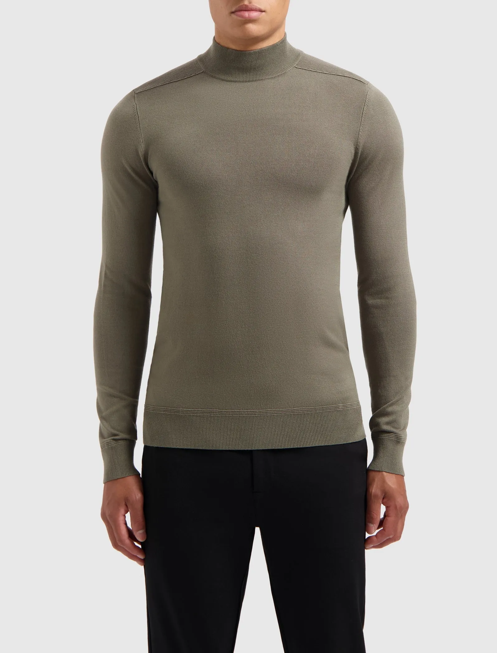 Ribbed Mockneck Knitwear | Army Green