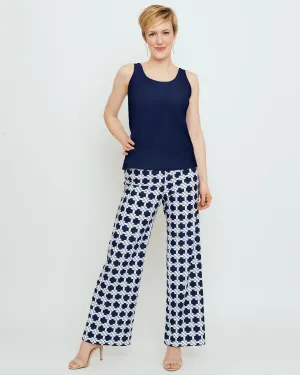 Salina Flare Leg Pant in Nautial Knots Navy White