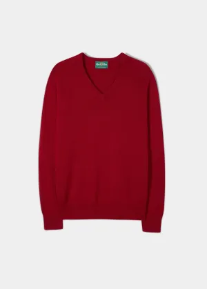 Selkirk Cashmere Jumper in Ruby - Classic Fit