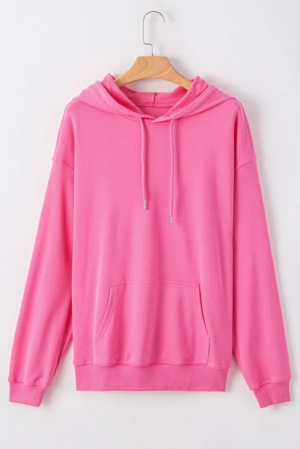 Solid Kangaroo Loose Fit Hoodie