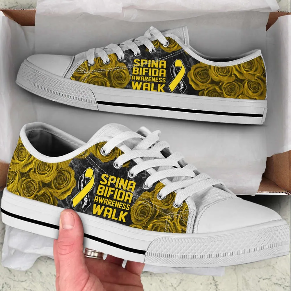 Spina Bifida Shoes Awareness Walk Low Top Shoes Canvas Shoes, Low Top Sneaker, Low Top Canvas Shoes