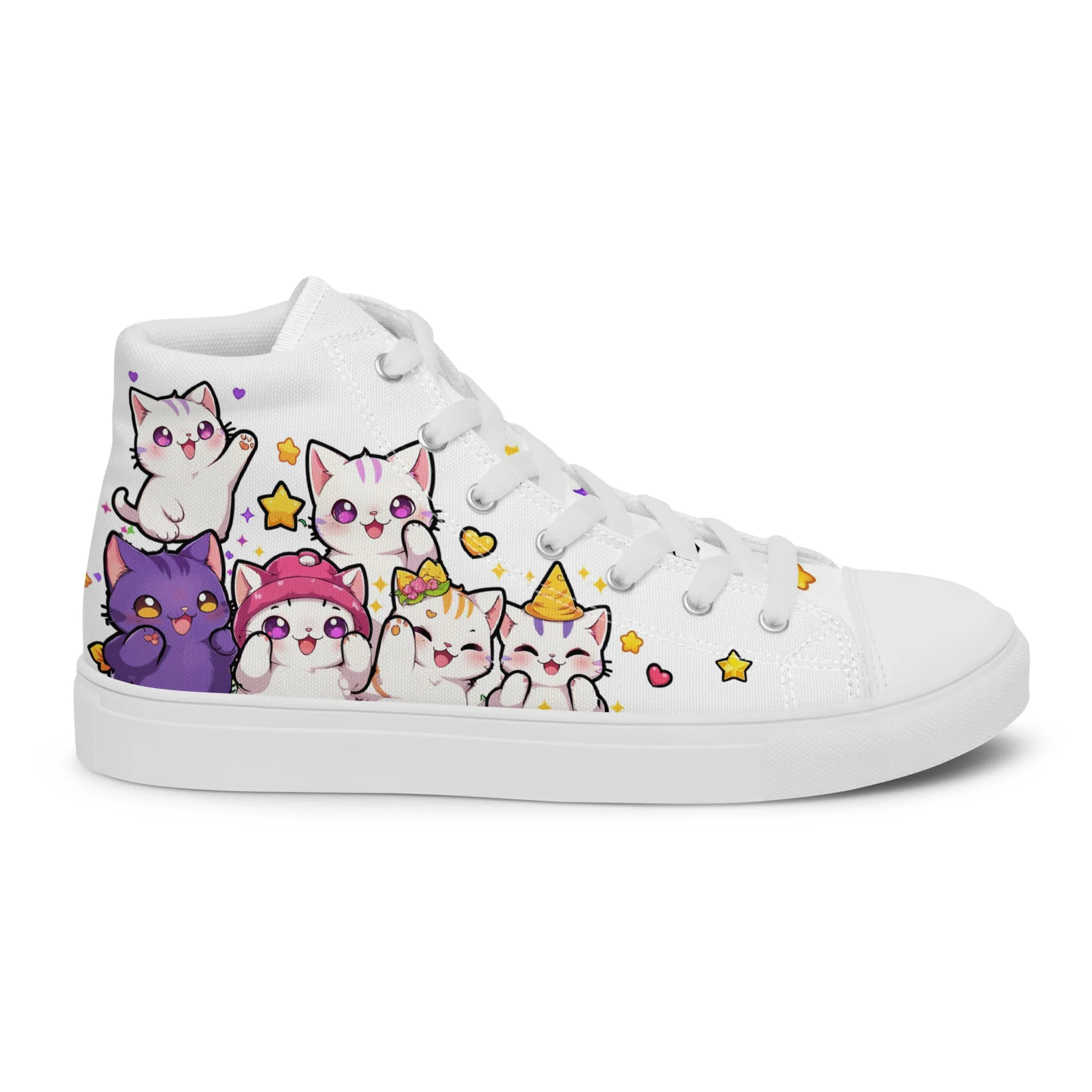 Unisex High top canvas shoes - Cute Cats