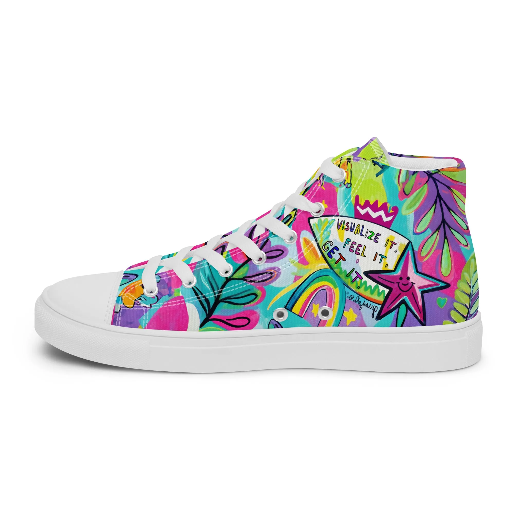 Unisex high top canvas shoes- Feel it