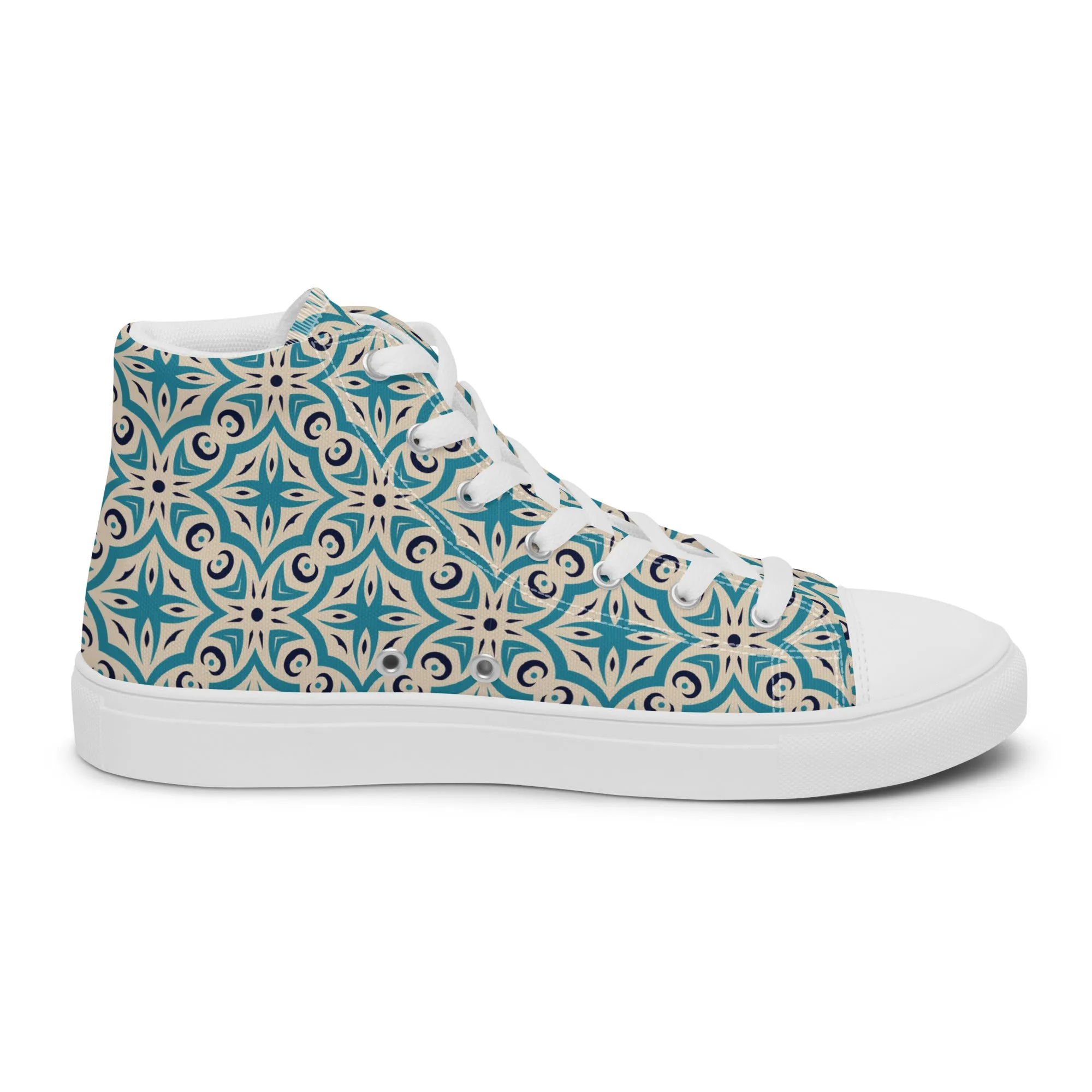 Unisex high top canvas shoes - Oriental Pattern