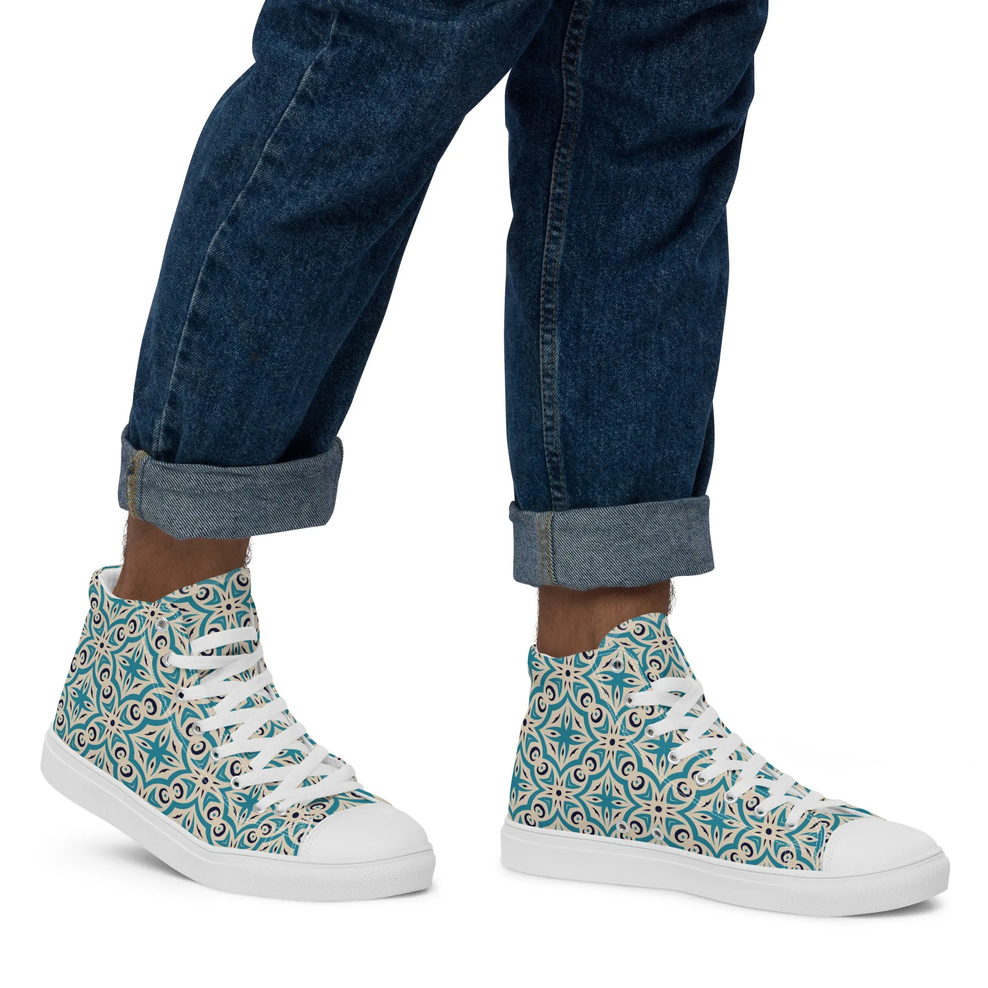 Unisex high top canvas shoes - Oriental Pattern