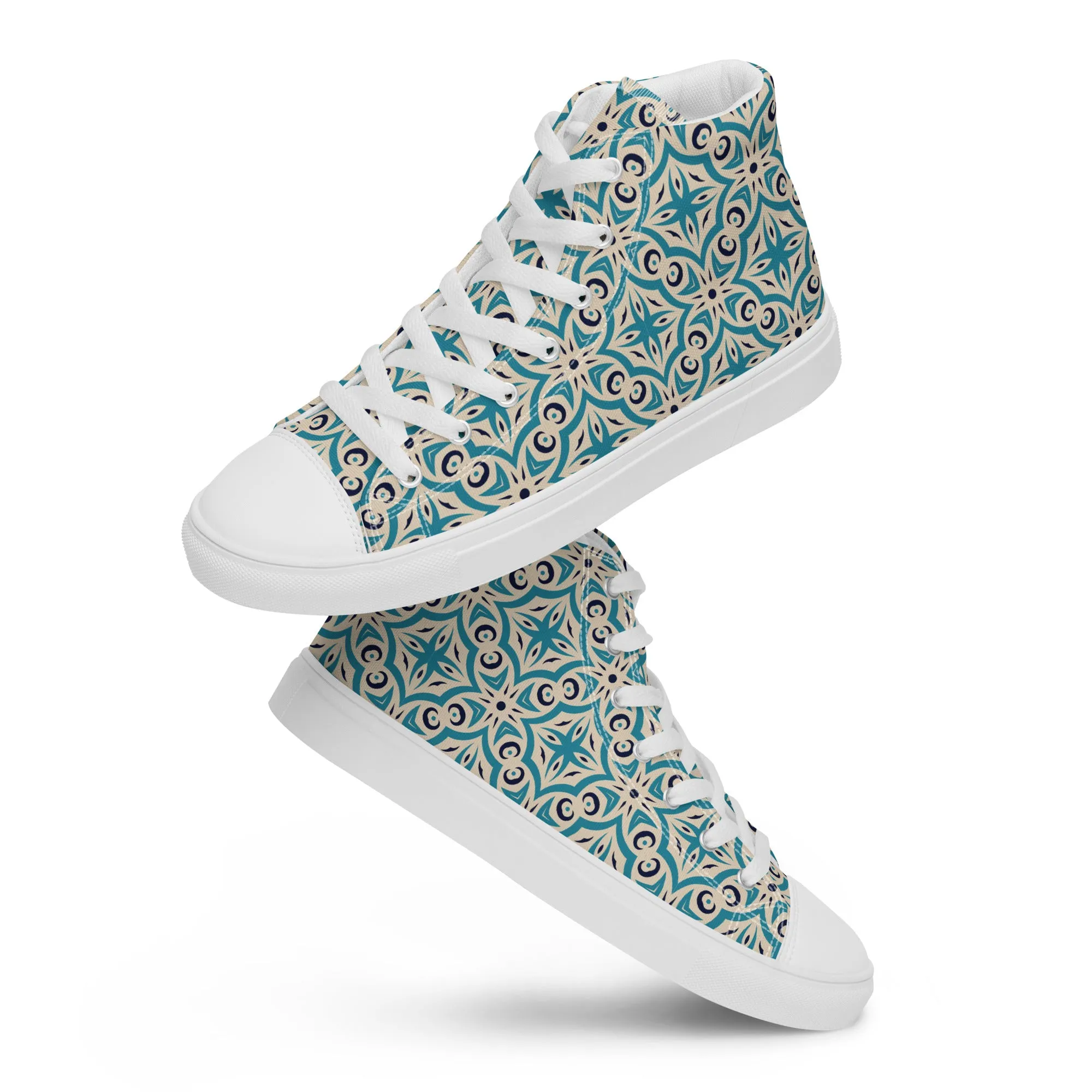 Unisex high top canvas shoes - Oriental Pattern