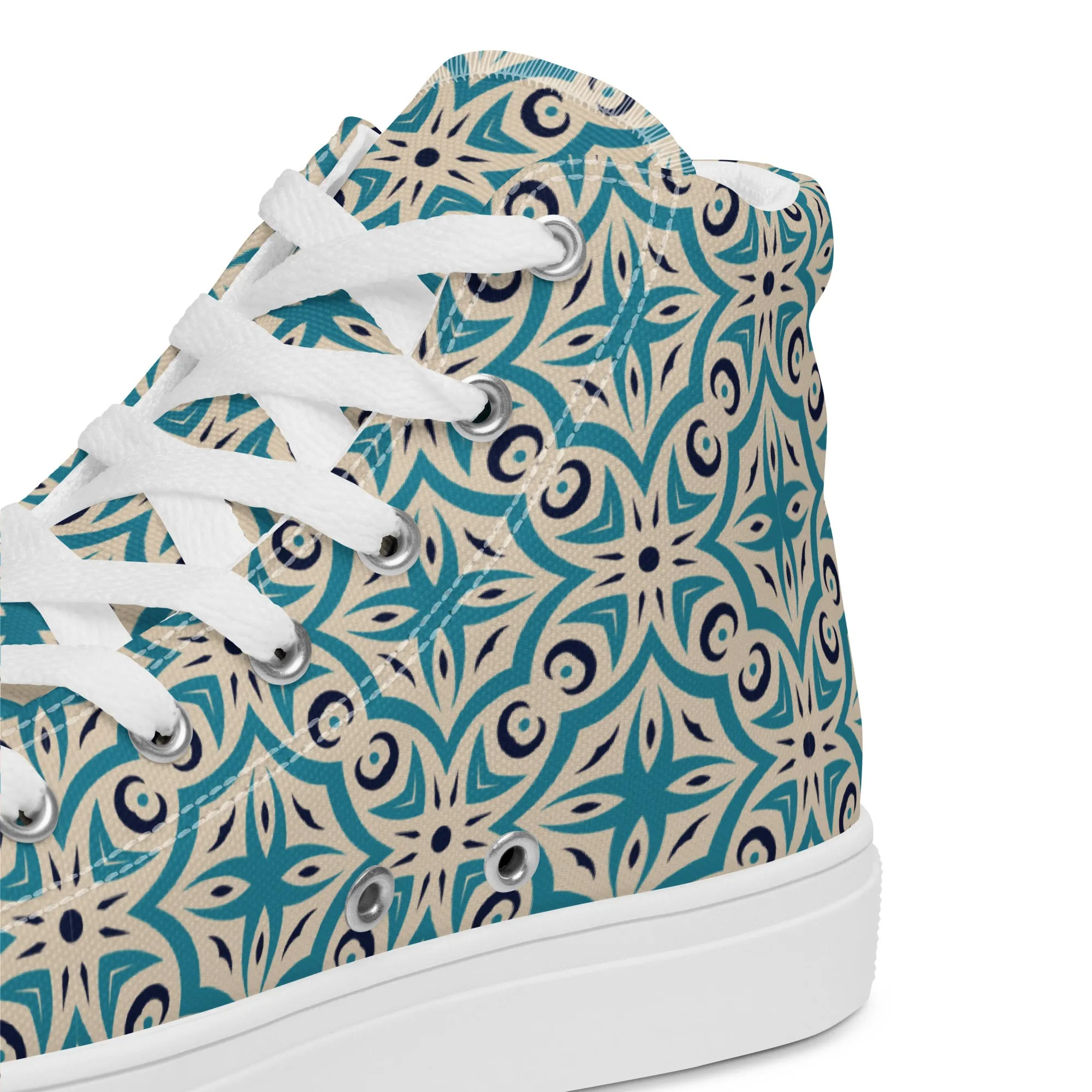 Unisex high top canvas shoes - Oriental Pattern