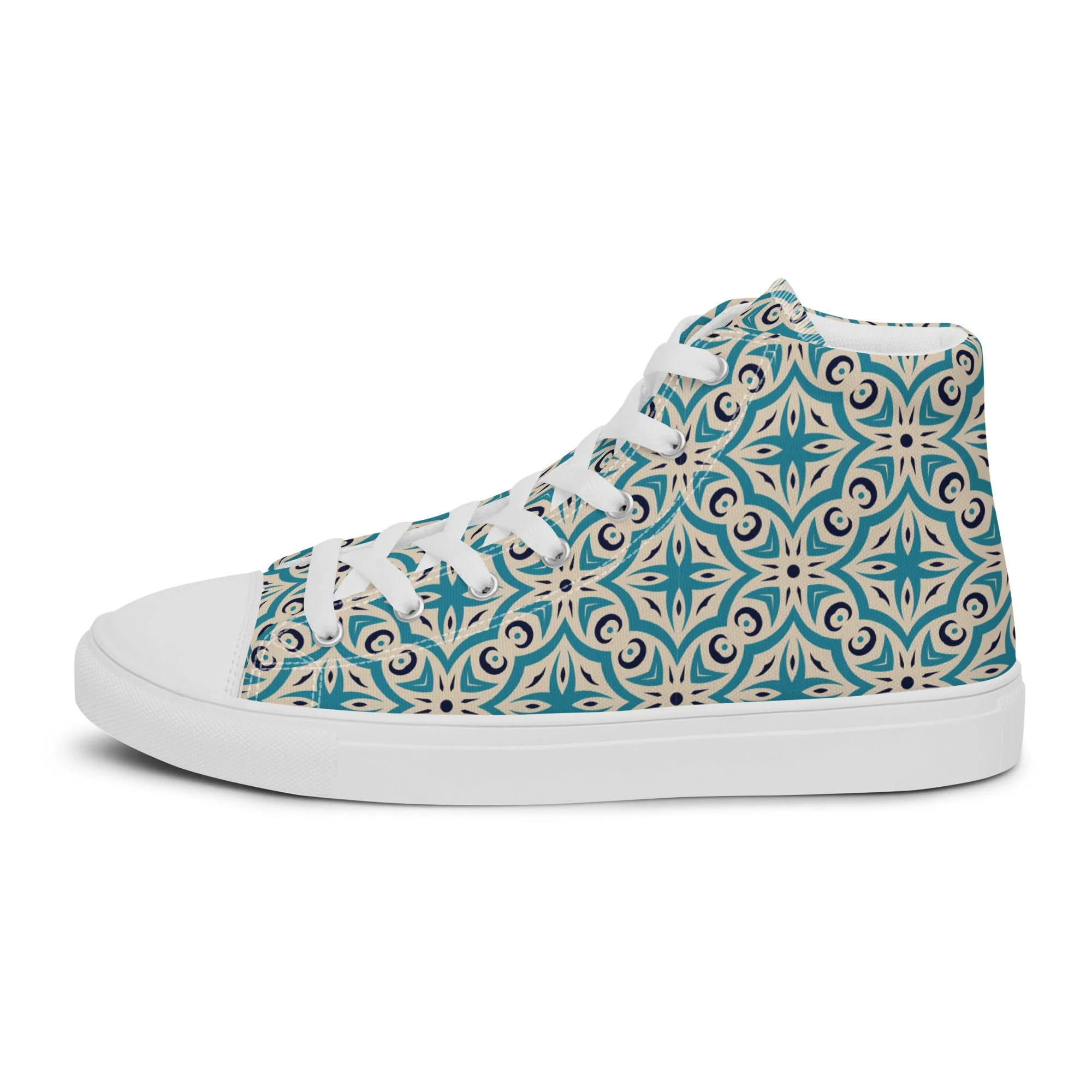 Unisex high top canvas shoes - Oriental Pattern