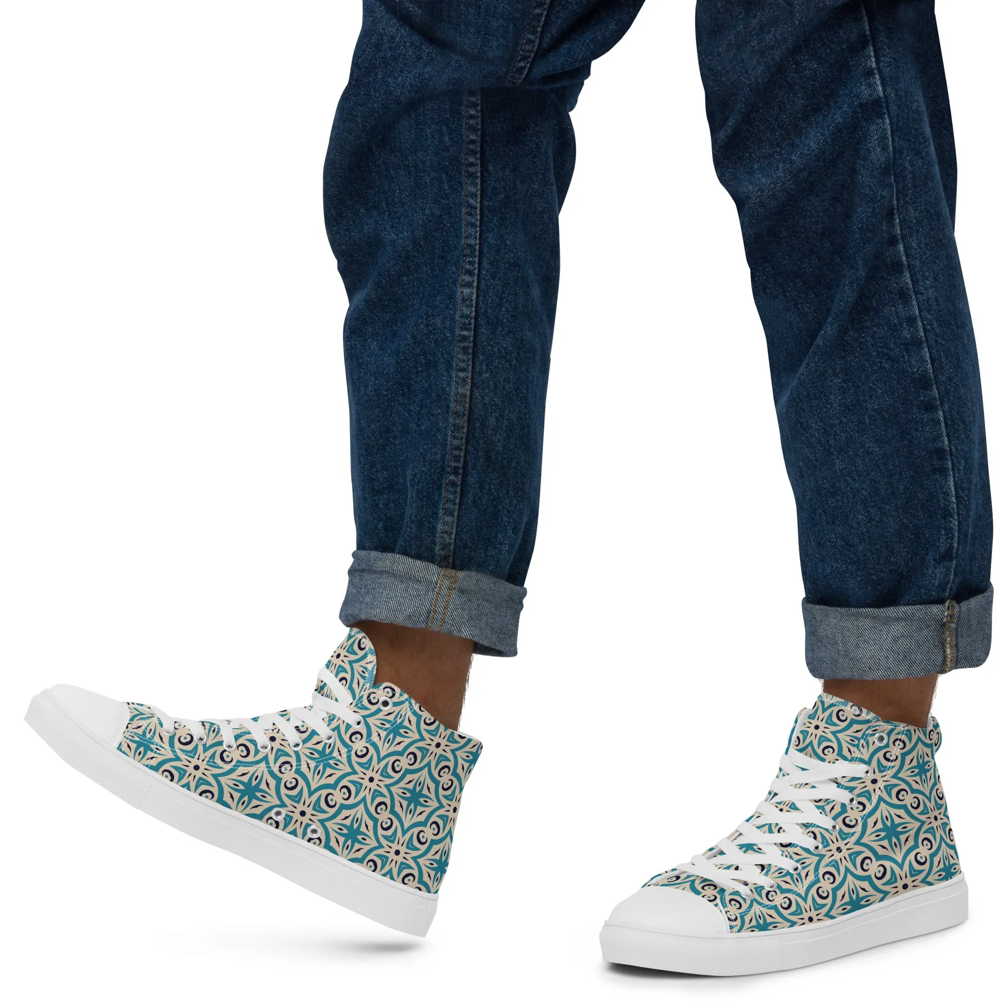 Unisex high top canvas shoes - Oriental Pattern