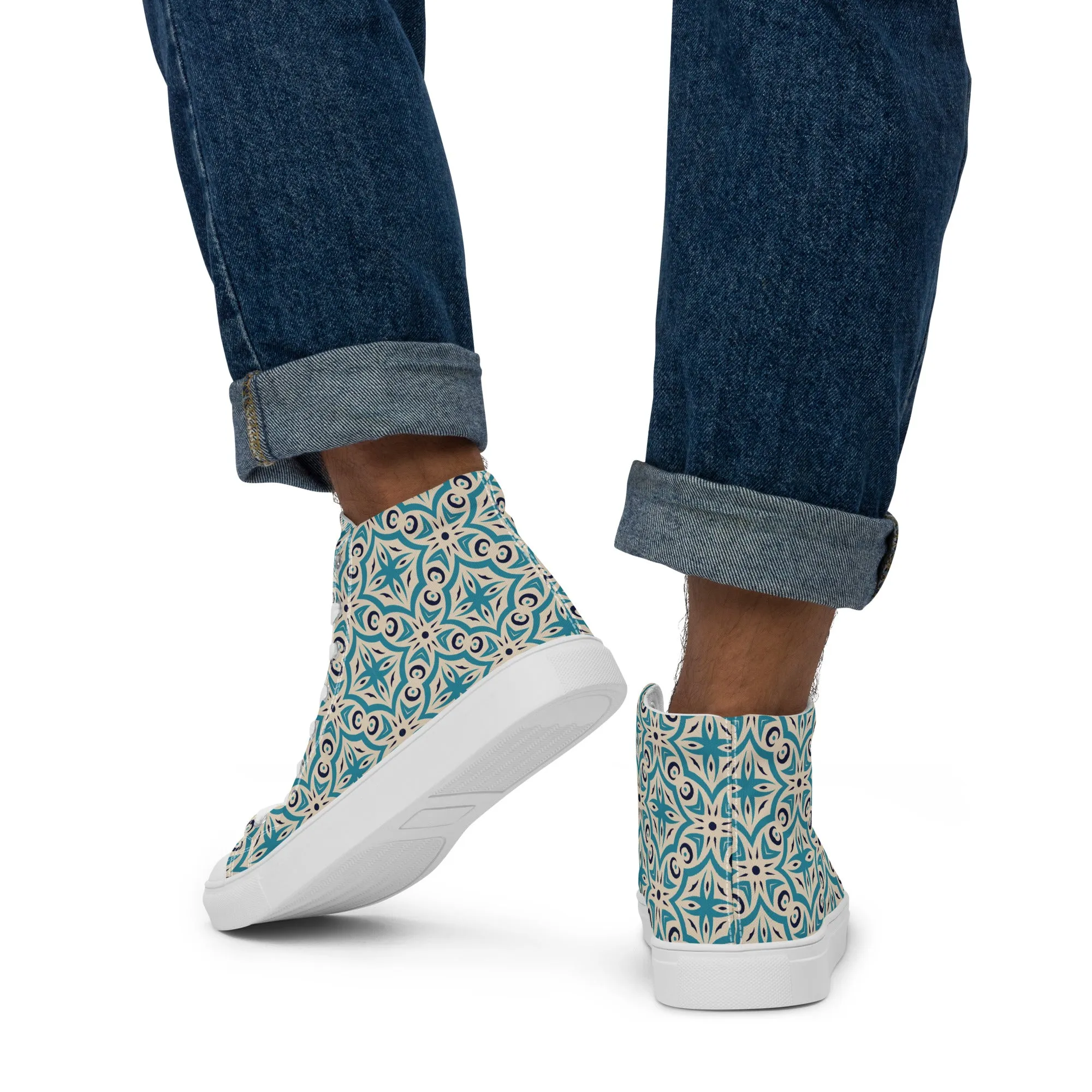 Unisex high top canvas shoes - Oriental Pattern