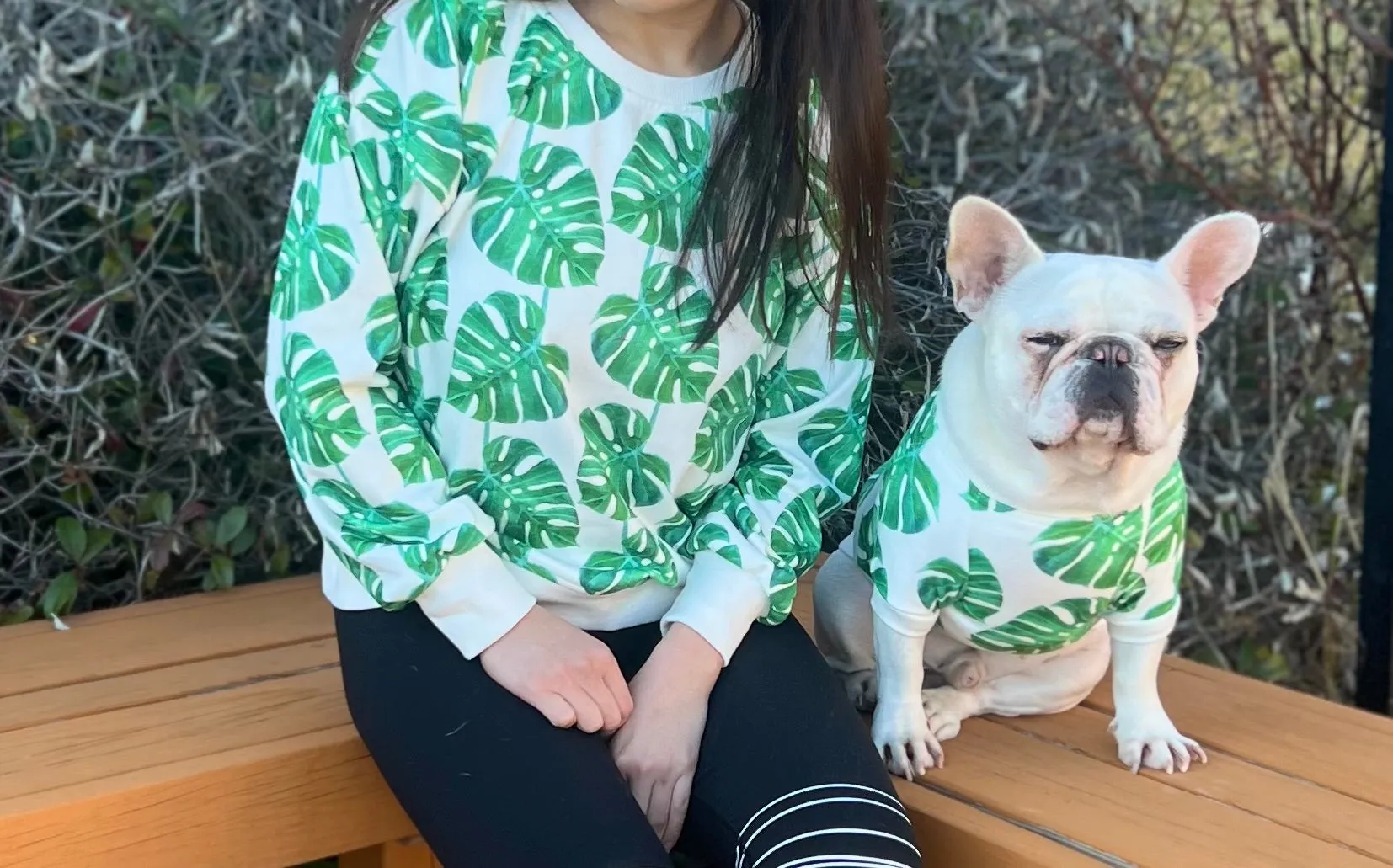 Variegated Monstera Owner and Pet Family Matching Set