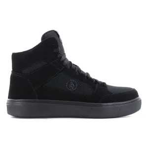 Volcom Womens Evolve Triple Black Suede Skate High Top Work Shoes