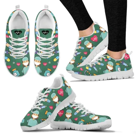 Women Canvas Cartoon Sketch Print Air Mesh Casual Shoes