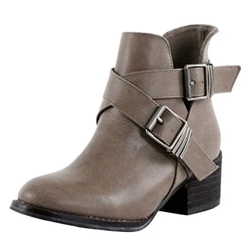 Women's Bronco-11 Ankle High Double Strap Boots