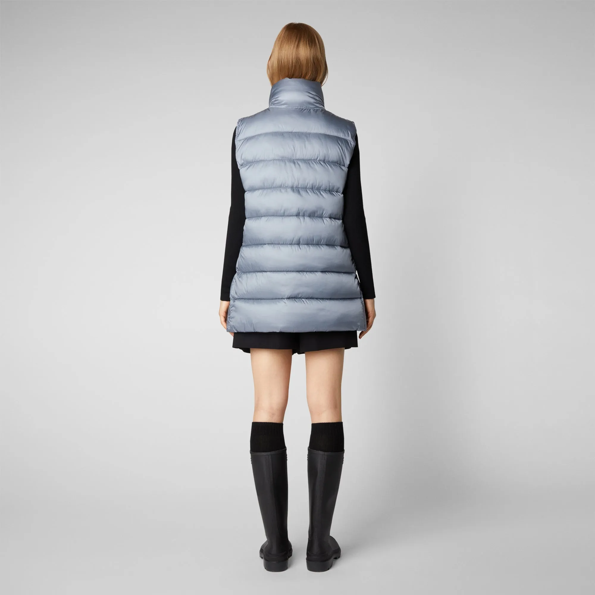 Women's Coral Puffer Vest in Blue Fog