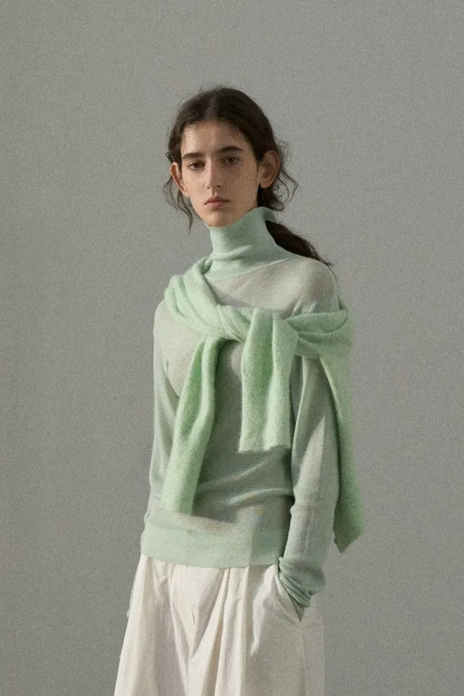 Wool containing high-neck base knitwear | 7 color